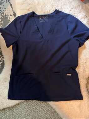 Figs Navy V-Neck Scrub Top medium